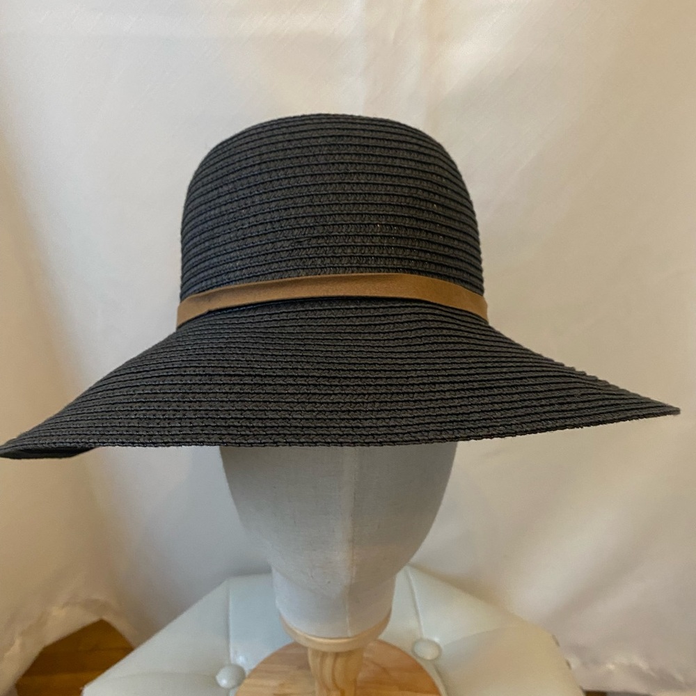 Sunday Best Black Eau Claire Woven Summer Hat Bohemian Resortwear Vacation S/M - Picture 2 of 14